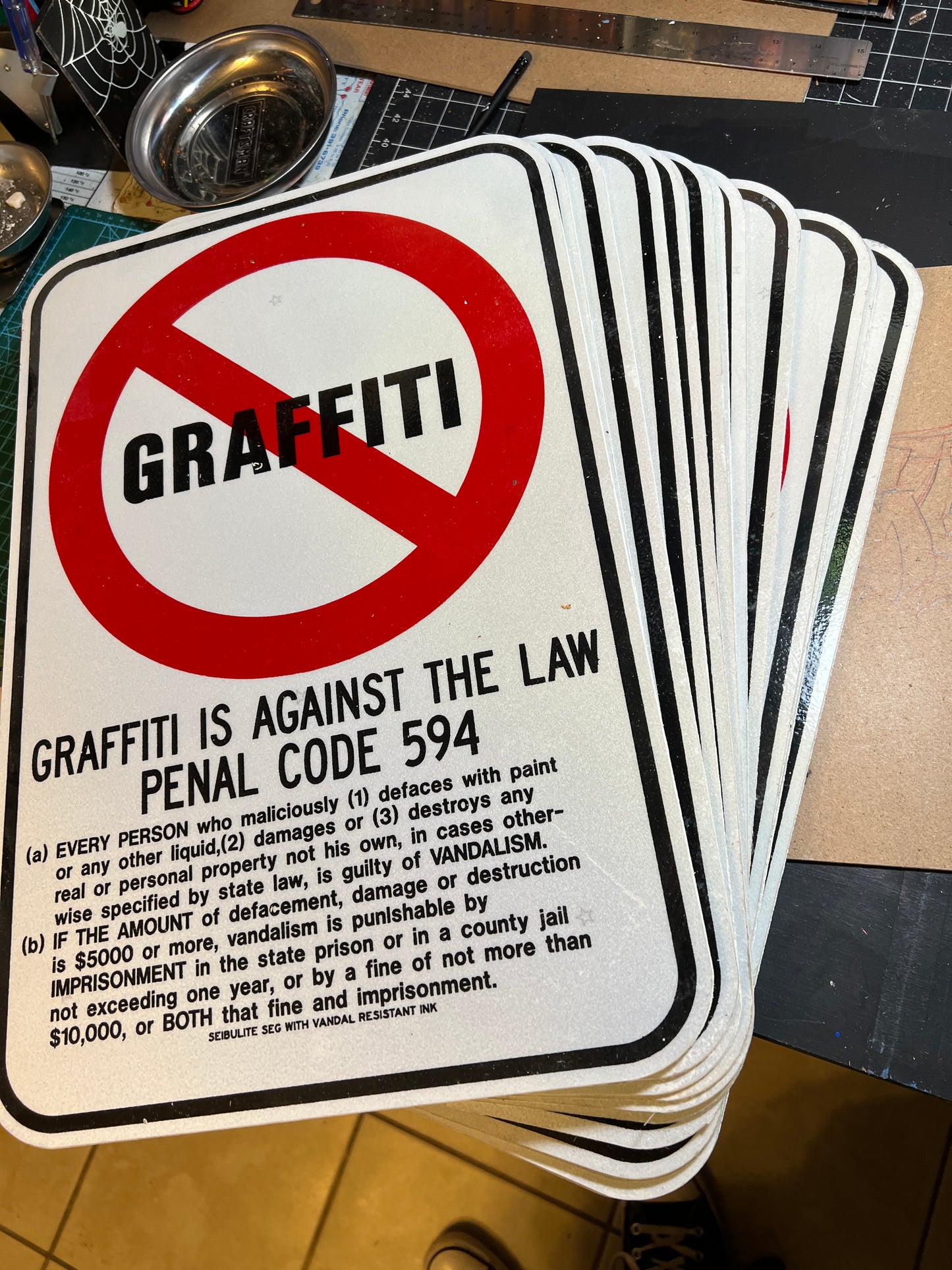 **ORIGINAL SIGN* *Extremely Rare OG LA Anti Graffiti Sign Never Used